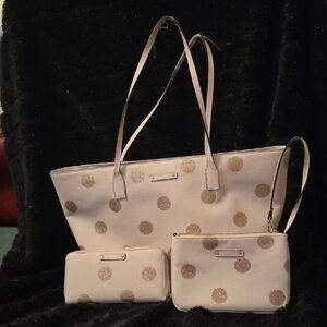 Polka Dot Tote and Wallet Set